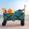 Outsunny Folding Cargo Wagon Trailer – 70kg Capacity Beach Cart with Handle Garden Free Shipping 17