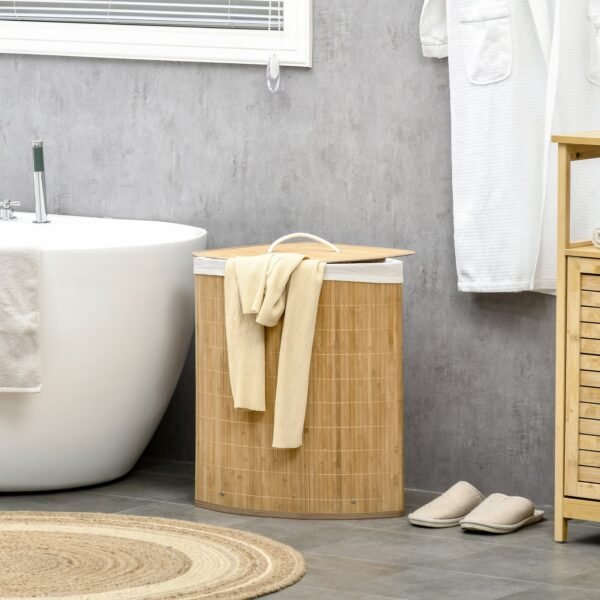 Stylish 55L Bamboo Corner Laundry Hamper Home & Garden Free Shipping 7