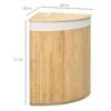 Stylish 55L Bamboo Corner Laundry Hamper Home & Garden Free Shipping 25