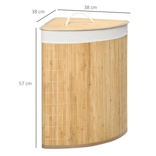 Stylish 55L Bamboo Corner Laundry Hamper Home & Garden Free Shipping 9