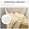 Stylish 55L Bamboo Corner Laundry Hamper Home & Garden Free Shipping 29