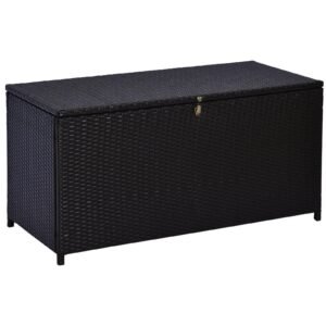 Spacious Rattan Garden Storage Chest – Stylish Outdoor Wicker Cabinet Garden Free Shipping