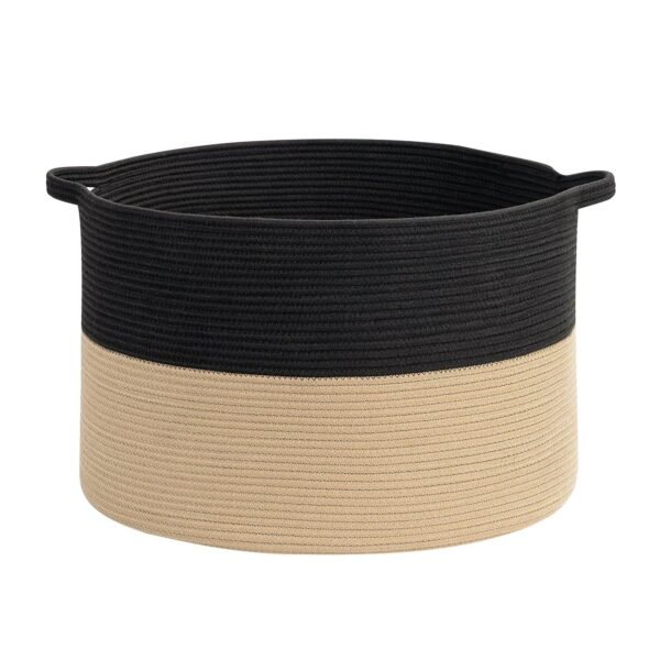 Eco-Friendly Hand-Woven Cotton Laundry Basket: Stylish, Durable & Versatile Home & Garden Free Shipping 5