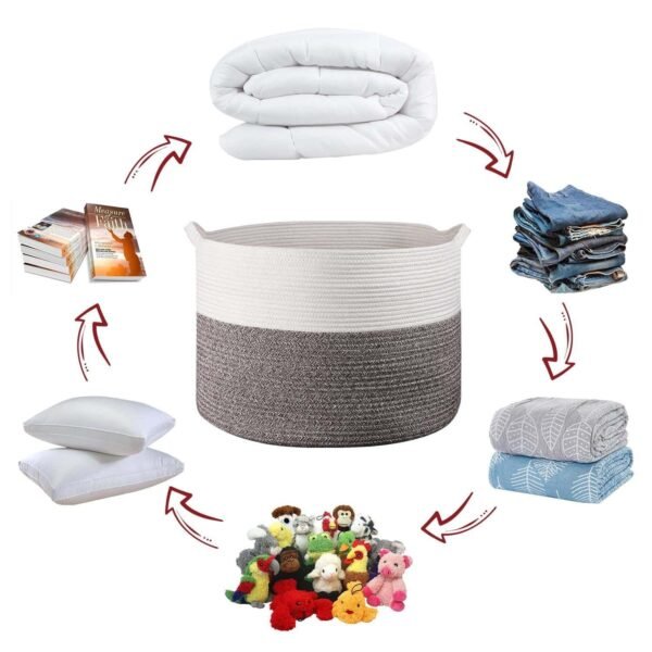 Eco-Friendly Hand-Woven Laundry Basket – Multi-Use Home & Garden Free Shipping 15