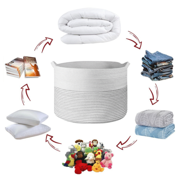 Eco-Friendly Hand-Woven Laundry Basket – Multi-Use Home & Garden Free Shipping 11