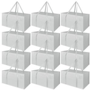 12-Pack Moving Bags Grey – Durable Storage Totes Home & Garden Free Shipping
