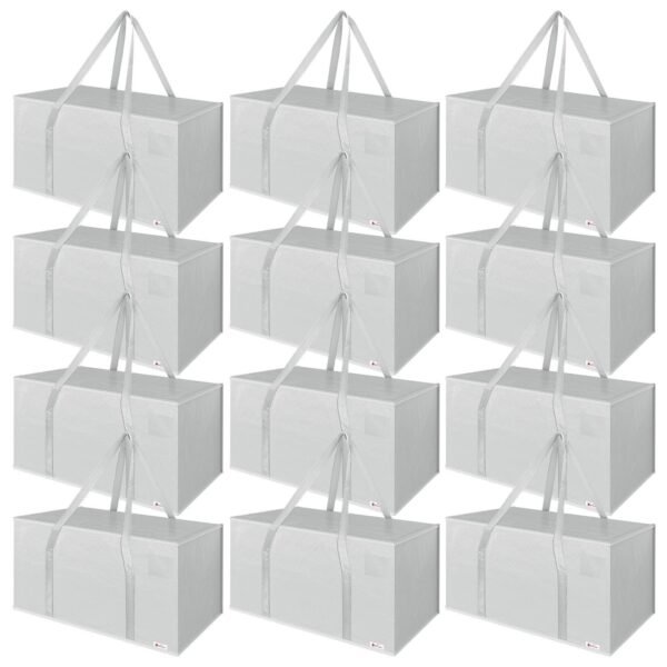 12-Pack Moving Bags Grey – Durable Storage Totes Home & Garden Free Shipping 5