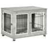 Elegant PawHut Double-Door Dog Crate Furniture with Cushioned Comfort Horse & Petcare Free Shipping 21
