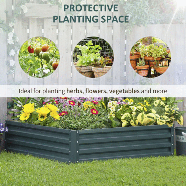Modular Raised Garden Bed Kit – Galvanised Steel Planter for Flowers and Veggies Garden Free Shipping 11