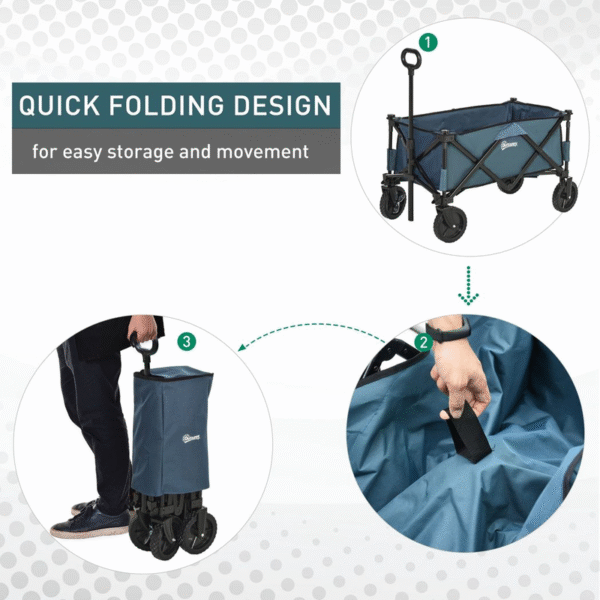 Versatile Folding Cargo Wagon Cart for Beach, Garden & Outdoor Adventures Garden Free Shipping 13