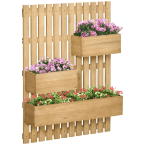 Adjustable Wooden Garden Planter with Trellis for Outdoor Elegance Garden Free Shipping