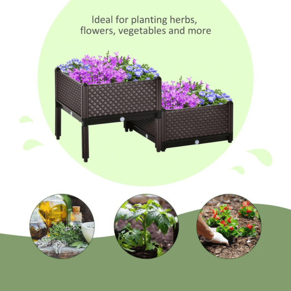 2-Piece Elevated Garden Bed Planter for Vegetables Garden Free Shipping 17