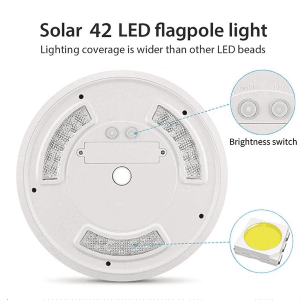 42 LEDs Solar Flagpole Light – Waterproof Home & Garden Free Shipping 9
