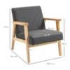 Stylish Upholstered Armchair with Rubberwood Legs for Living Room Comfort Home & Garden Free Shipping 25