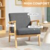 Stylish Upholstered Armchair with Rubberwood Legs for Living Room Comfort Home & Garden Free Shipping 27