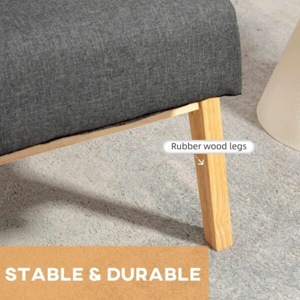 Stylish Upholstered Armchair with Rubberwood Legs for Living Room Comfort Home & Garden Free Shipping 13