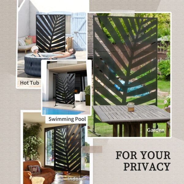 6.5FT Metal Outdoor Privacy Screen Panel Garden Free Shipping 15