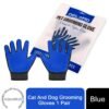 Pet Grooming Magic Gloves - Blue Effortless Shedding Massage Tool