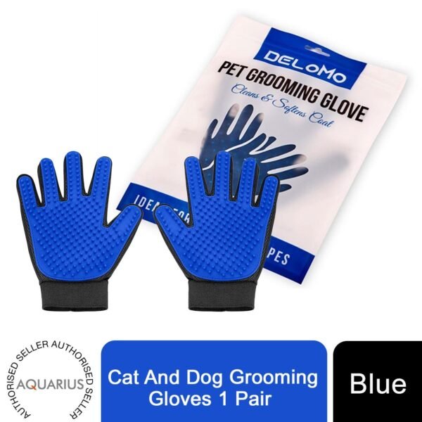 Pet Grooming Magic Gloves - Blue Effortless Shedding Massage Tool