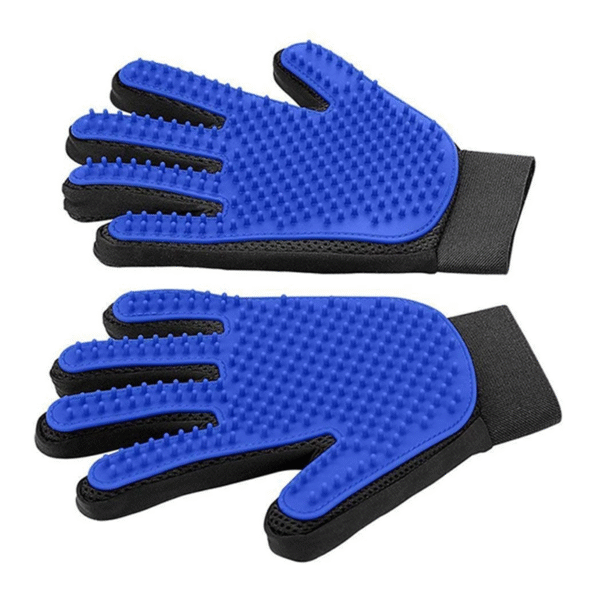 Pet Grooming Magic Gloves - Blue Effortless Shedding Massage Tool