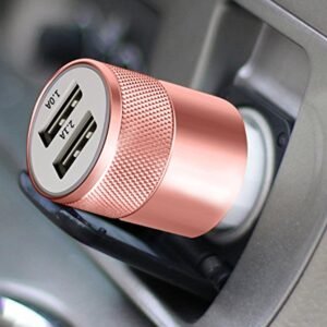 FX Powabud Rose Gold Dual USB Car Charger 2.1A Twin Socket Car & Caravan Free Shipping