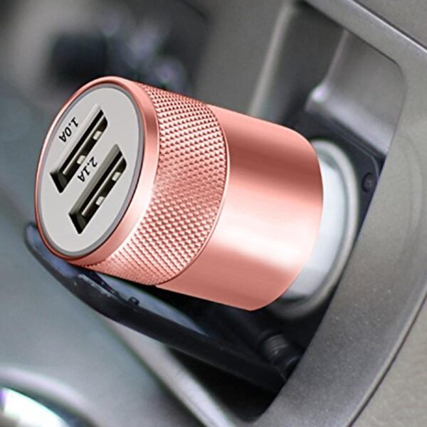 FX Powabud Rose Gold Dual USB Car Charger 2.1A Twin Socket Car & Caravan Free Shipping 5