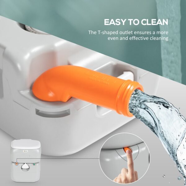 Portable Camping Toilet with Detachable 12L/22L Tanks, Grey Car & Caravan Free Shipping 15