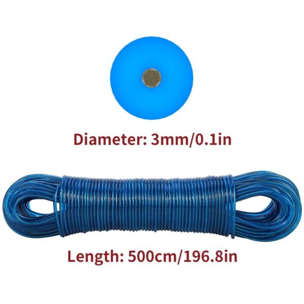 50M Heavy-Duty Washing Line Rope – Strong Steel & PVC Coating” Description: “Durable 50m line with steel core, holds 200kg, sag-resistant, medical-grade PVC. Home & Garden Free Shipping 13