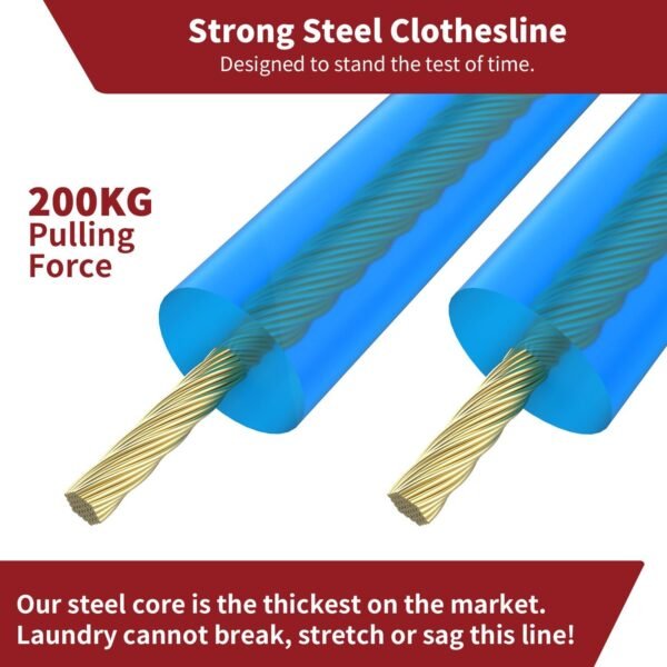 50M Heavy-Duty Washing Line Rope – Strong Steel & PVC Coating” Description: “Durable 50m line with steel core, holds 200kg, sag-resistant, medical-grade PVC. Home & Garden Free Shipping 15