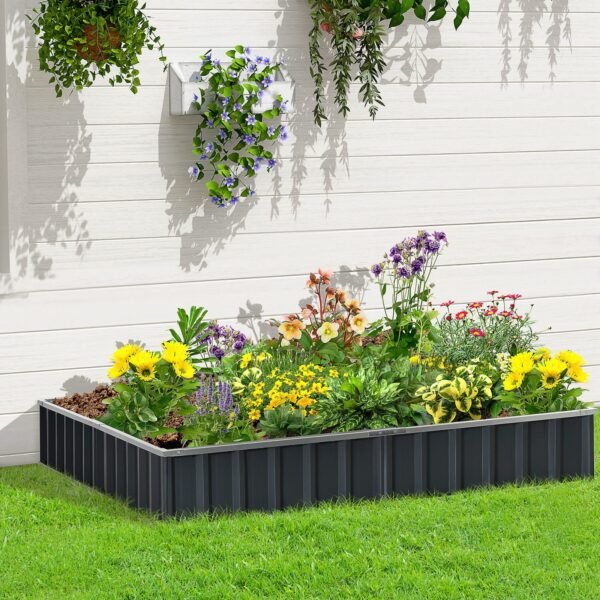 Outsunny Metal Raised Garden Bed Planter with Gloves – 2.6m x 0.9m Garden Free Shipping 5