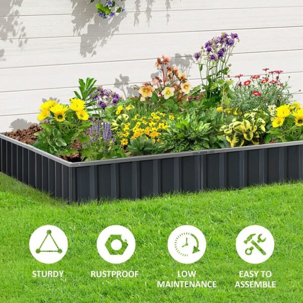 Outsunny Metal Raised Garden Bed Planter with Gloves – 2.6m x 0.9m Garden Free Shipping 13