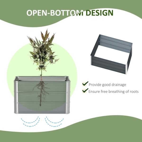 Elevated Garden Bed & Gloves Set – Durable Metal Planter in Grey Garden Free Shipping 9