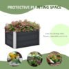 Elevated Garden Bed & Gloves Set – Durable Metal Planter in Grey Garden Free Shipping 25