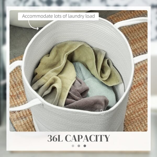 36L Cotton Rope Laundry Basket Home & Garden Free Shipping 11