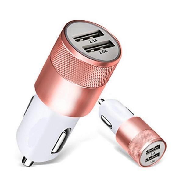 FX Powabud Rose Gold Dual USB Car Charger 2.1A Twin Socket Car & Caravan Free Shipping 7