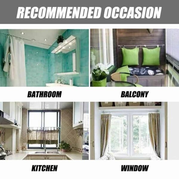 Heavy-Duty Extendable Telescopic Shower Curtain Rod for Bath, Door & Window