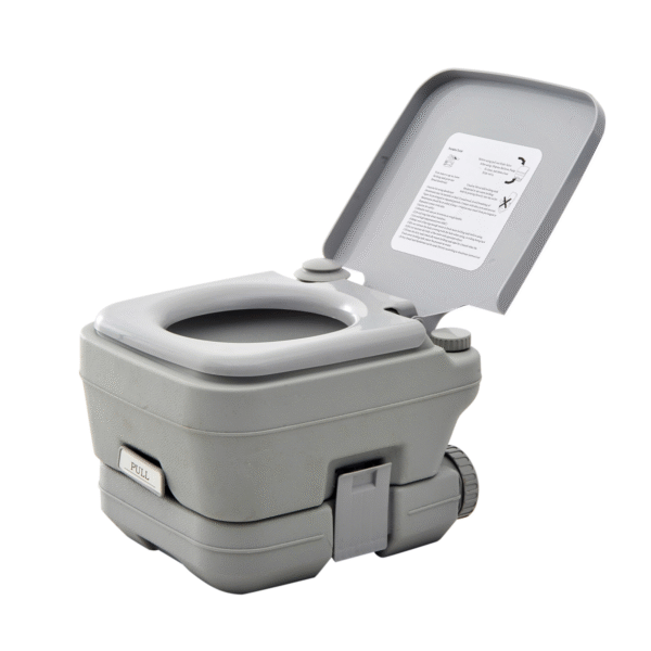 10L Dual-Tank Portable Toilet for Outdoor Camping, Grey HOMCOM