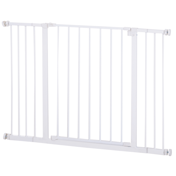 Adjustable Pressure-Fit Dog Gate for Stairs & Doorways 76-107cm White