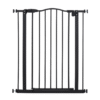 74-80cm Adjustable Metal Pet Gate Safety Barrier with Auto-Close Door - Black