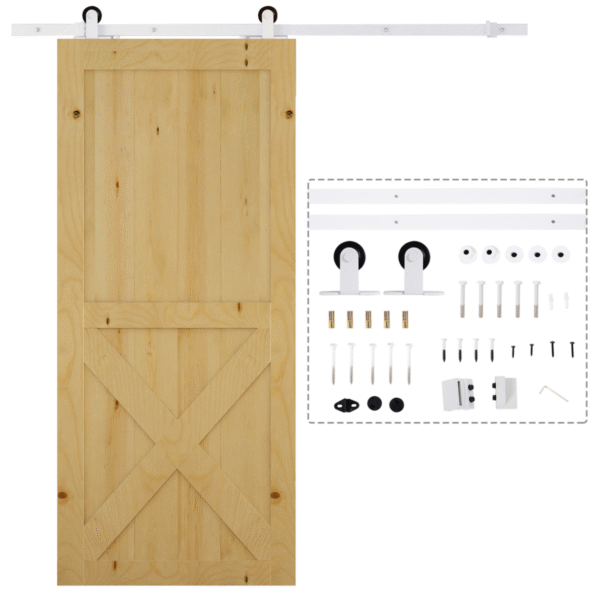 6ft Modern Carbon Steel Sliding Barn Door Track Kit – White (Hardware Only) Home & Garden Free Shipping 5