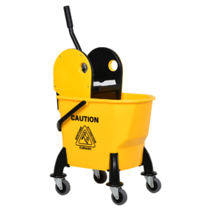 26L Mop Bucket with Wringer and Wheels – Yellow Plastic Body and Metal Handle Home & Garden Free Shipping