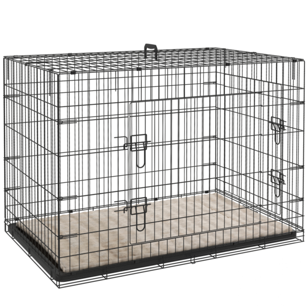 PawHut 2-Door Folding Dog Crate for Extra Small Dogs with Tray & Cushion Horse & Petcare Free Shipping 5