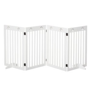 Pet Gate Foldable Freestanding Dog Safety Barrier w/ Support Feet White Horse & Petcare Free Shipping