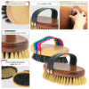 Horse Grooming Brush Set– 2 Pcs Professional Natural Bristle Brushes with Leather Strap Horse & Petcare Free Shipping 39