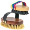 Horse Grooming Brush Set– 2 Pcs Professional Natural Bristle Brushes with Leather Strap Horse & Petcare Free Shipping 25