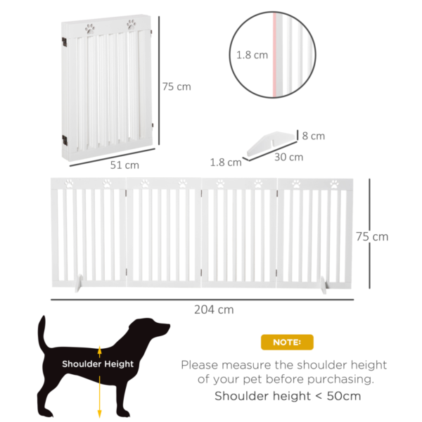 Pet Gate Foldable Freestanding Dog Safety Barrier w/ Support Feet White Horse & Petcare Free Shipping 9