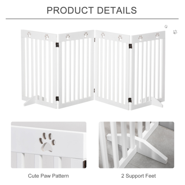 Pet Gate Foldable Freestanding Dog Safety Barrier w/ Support Feet White Horse & Petcare Free Shipping 13