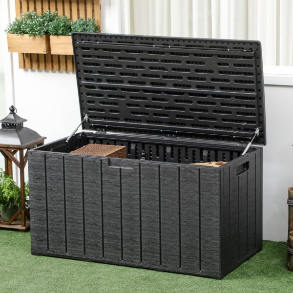 Garden Storage Box 366L Rolling Plastic Black Weatherproof Garden Free Shipping 7