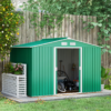 Metal Garden Shed 9×6 ft with Sliding Doors, Green Outdoor Use Garden Free Shipping 23