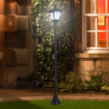 Solar Garden Post Lamp – Dimmable LED Bollard 1.2m Tall Black Garden Free Shipping 23